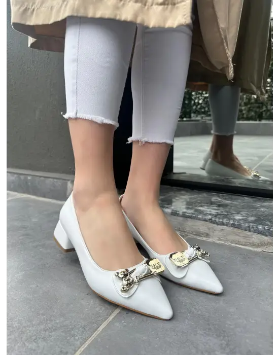 Jies Beyaz Topuklu Ayakkabı
