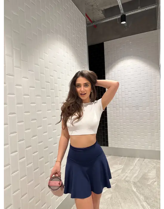 Lacivert Scuba Şort Etek