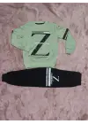 3-9 yaş z baskılı alt üst takım siyahmint erkek çocuk