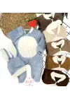 Omarı Şirin Patikli Tavşan Kulaklı Erkek Bebek Tulumu - Hardal