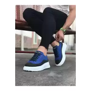 Yumuşak Tabanlı Siyah Mavi Erkek Ayakkabı