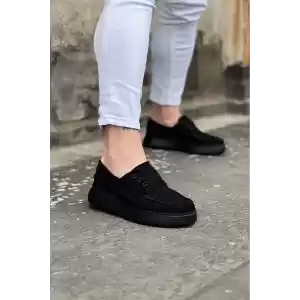 Ortopedik Tabanlı Erkek Casual Ayakkabı - Kömür Süet Desenli
