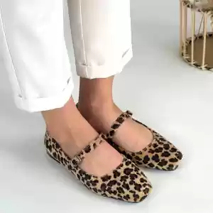 Linni Leopar Süet Babet Ayakkabı