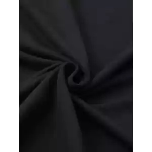 Siyah Bisiklet Yaka Baskılı T-shirt