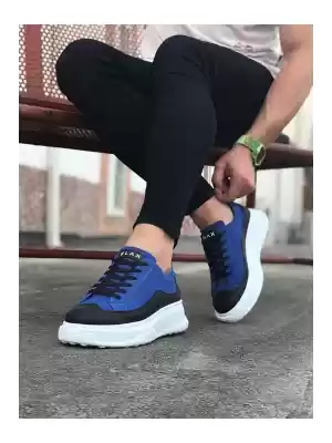 Yumuşak Tabanlı Siyah Mavi Erkek Ayakkabı