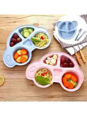 BUFFER® Bebekler İçin Araba Şeklinde Sevimli Mama Tabağı Çocuk Tabldot