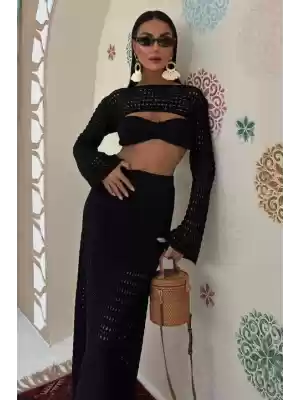 Büstiyer Ve Bolerolu Ajur Üçlü Takım 10087