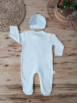 Şık Ekru Bebek Tulumu