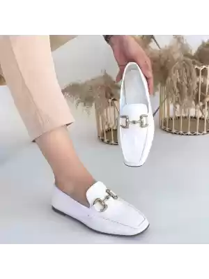 Guart Beyaz Rugan Babet Ayakkabı