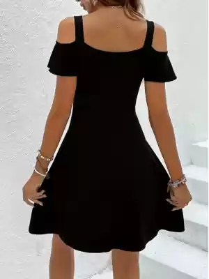 Kadın Askılı Derin V Yakalı Viskon Elbise