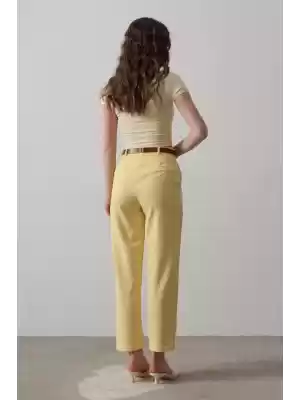 Kemerli Havuç Pantolon - Sarı