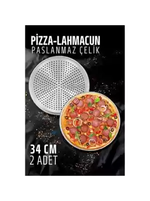 Modacar Pizza Tepsisi - Lahmacun Pizza Pide Pişirme Tepsisi 34 CM 2 li SET