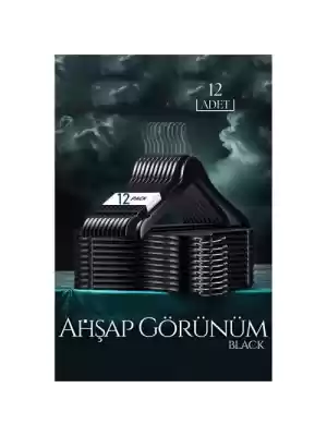 ModaCar Siyah Ahşap Görünüm 12 li Askı Seti Schönbuch Design