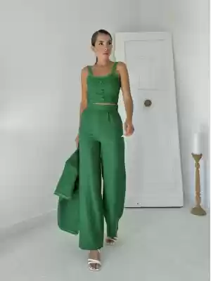 Yeşil Askılı Büstiyer Ceket Ve Pantolon Takım
