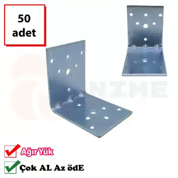 60x75x75mm - Ağır Yük L Demir Gönye Köşebent - Köşe Bağlantı Aparatı