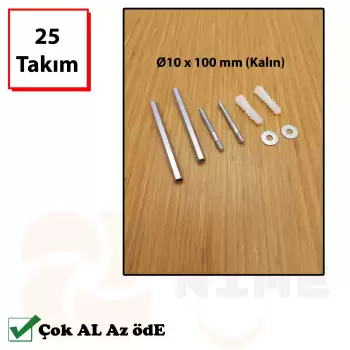 Gizli Raf Tutucu 10cm - Kalın - Ø10x100mm