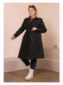 Kadın Kemerli Astarlı Uzun Trençkot