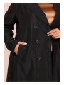 Kadın Kemerli Astarlı Uzun Trençkot