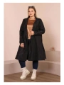 Kadın Kemerli Astarlı Uzun Trençkot