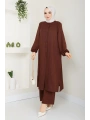 Kadın Büyük Beden Uzun İkili Tesettür Tunik Takım