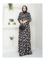 Kadın Uzun Desenli Viskon Elbise