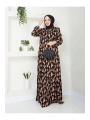 Kadın Uzun Desenli Viskon Elbise