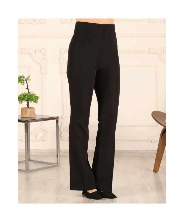 Yüksek Bel Ispanyol Kumaş Pantolon