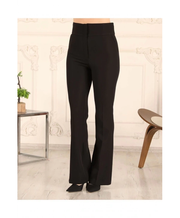 Yüksek Bel Ispanyol Kumaş Pantolon