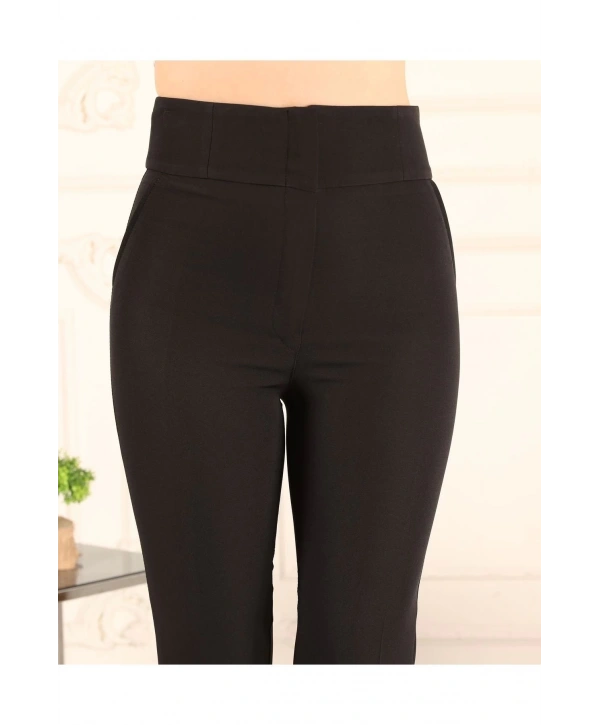 Yüksek Bel Ispanyol Kumaş Pantolon