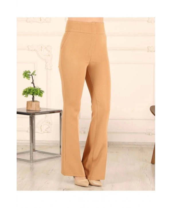 Yüksek Bel Ispanyol Kumaş Pantolon