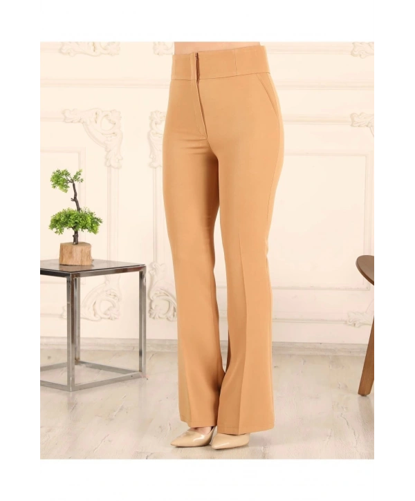 Yüksek Bel Ispanyol Kumaş Pantolon