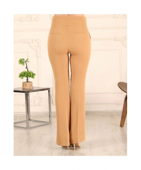 Yüksek Bel Ispanyol Kumaş Pantolon