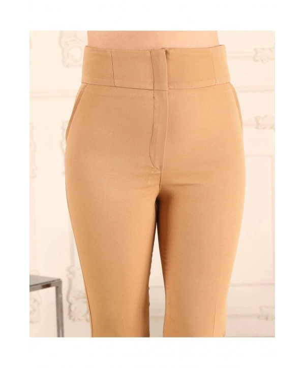 Yüksek Bel Ispanyol Kumaş Pantolon