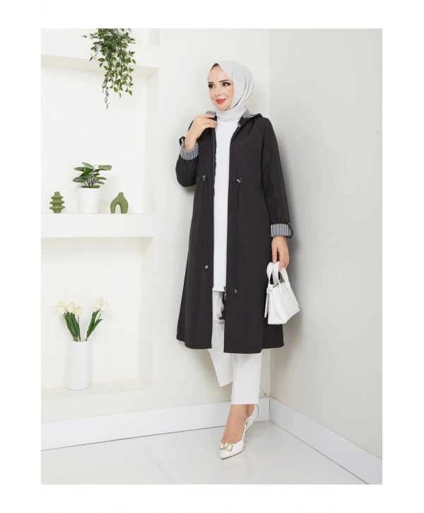 Kadın Uzun Giy Çık trençkot tesettür