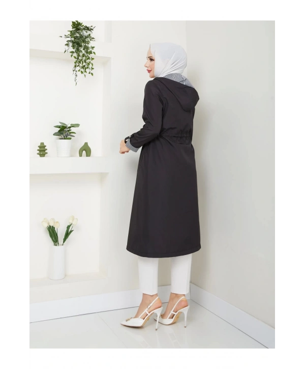 Kadın Uzun Giy Çık trençkot tesettür