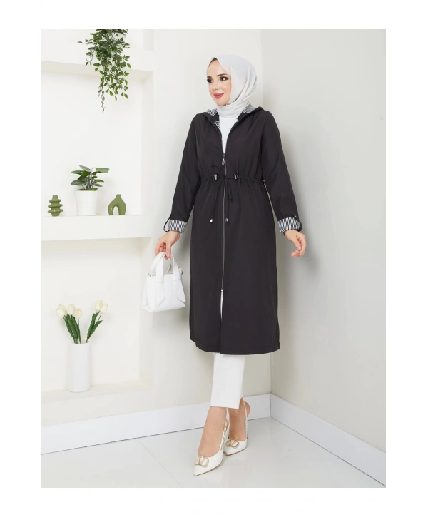 Kadın Uzun Giy Çık trençkot tesettür