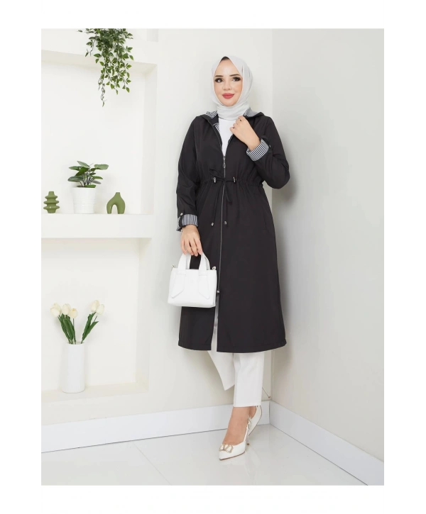 Kadın Uzun Giy Çık trençkot tesettür