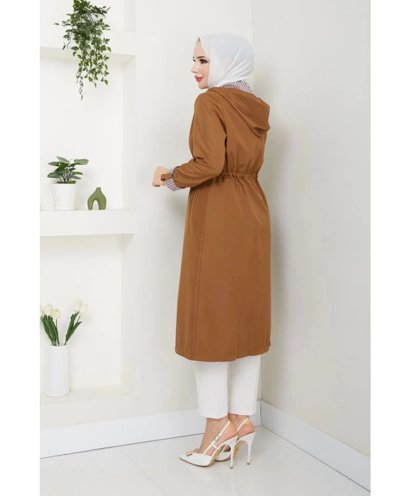 Kadın Uzun Giy Çık Trençkot Tesettür