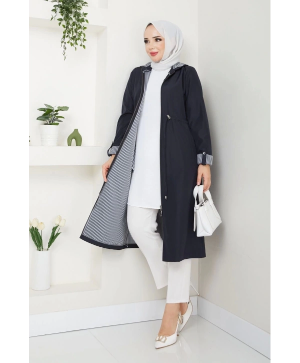 Kadın Uzun Giy Çık Trençkot Tesettür