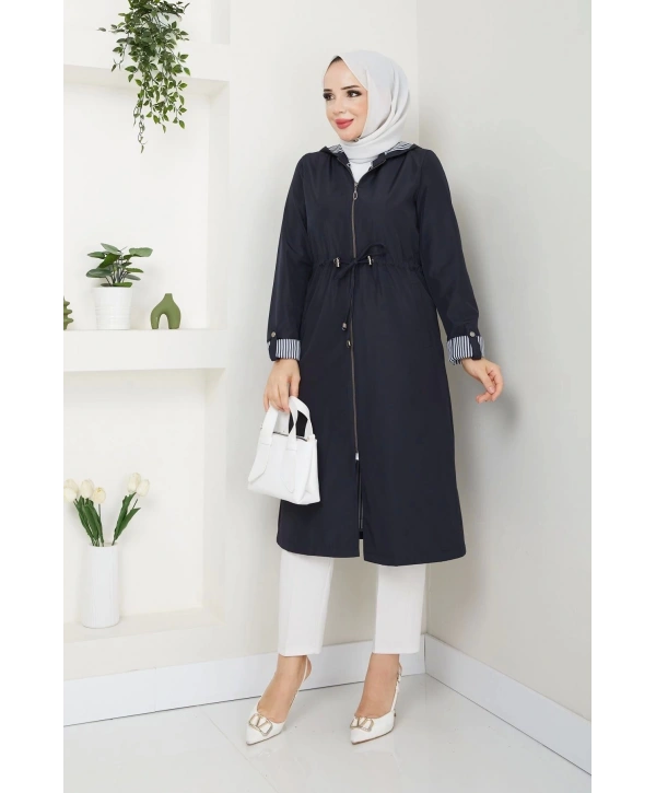 Kadın Uzun Giy Çık Trençkot Tesettür