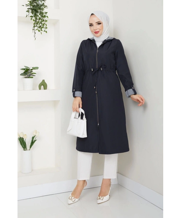 Kadın Uzun Giy Çık Trençkot Tesettür