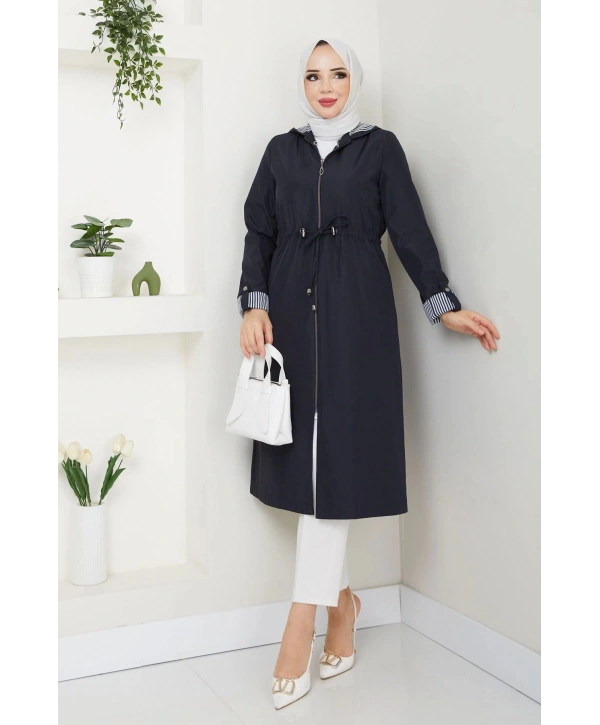 Kadın Uzun Giy Çık Trençkot Tesettür