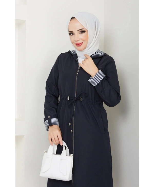 Kadın Uzun Giy Çık Trençkot Tesettür