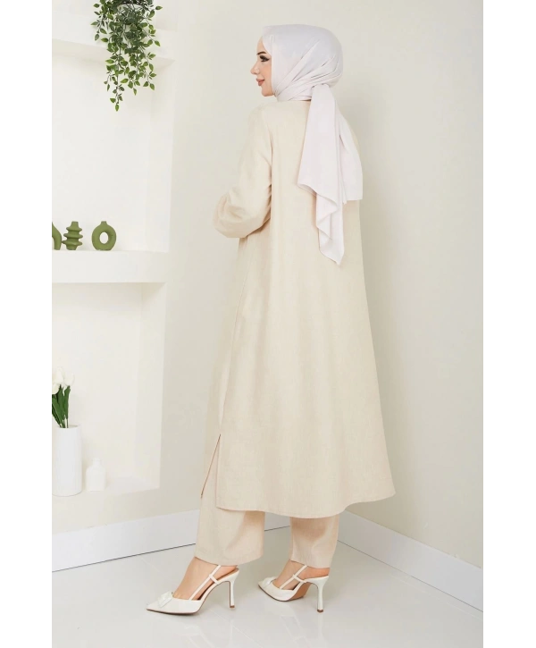 Kadın Büyük Beden Uzun İkili Tesettür Tunik Takım