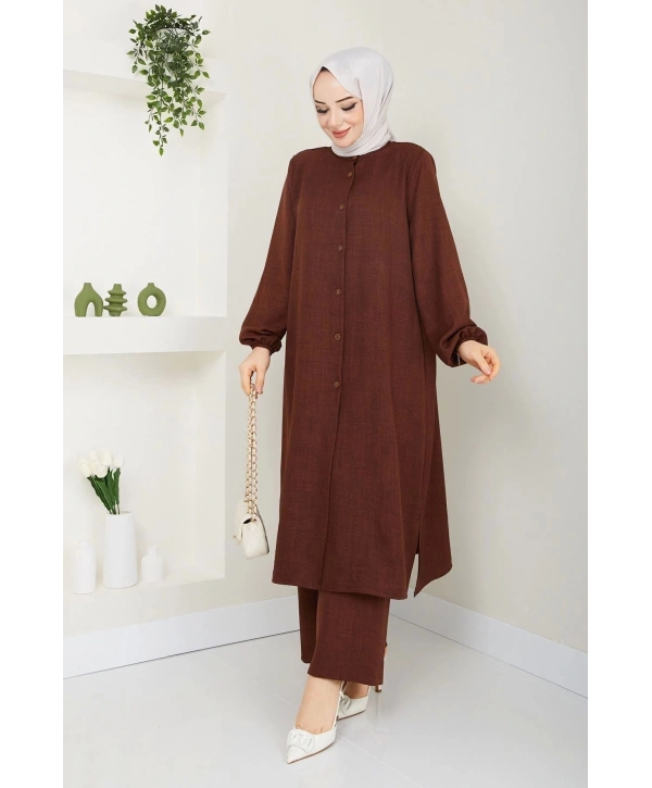 Kadın Büyük Beden Uzun İkili Tesettür Tunik Takım