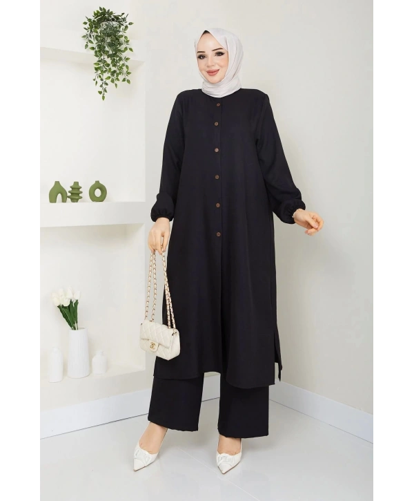 Kadın Büyük Beden Uzun İkili Tesettür Tunik Takım