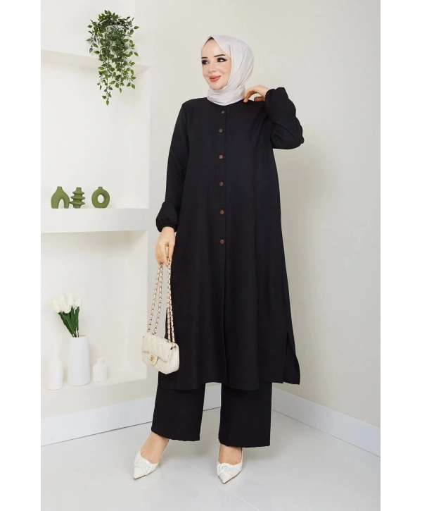 Kadın Büyük Beden Uzun İkili Tesettür Tunik Takım