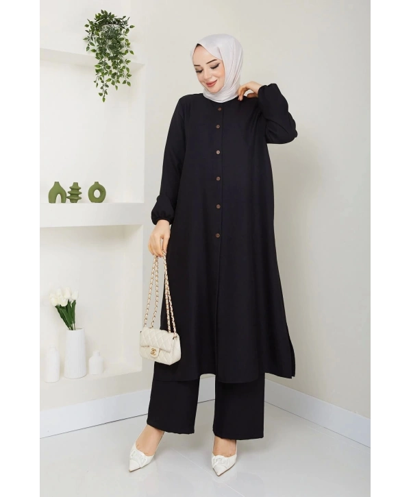 Kadın Büyük Beden Uzun İkili Tesettür Tunik Takım