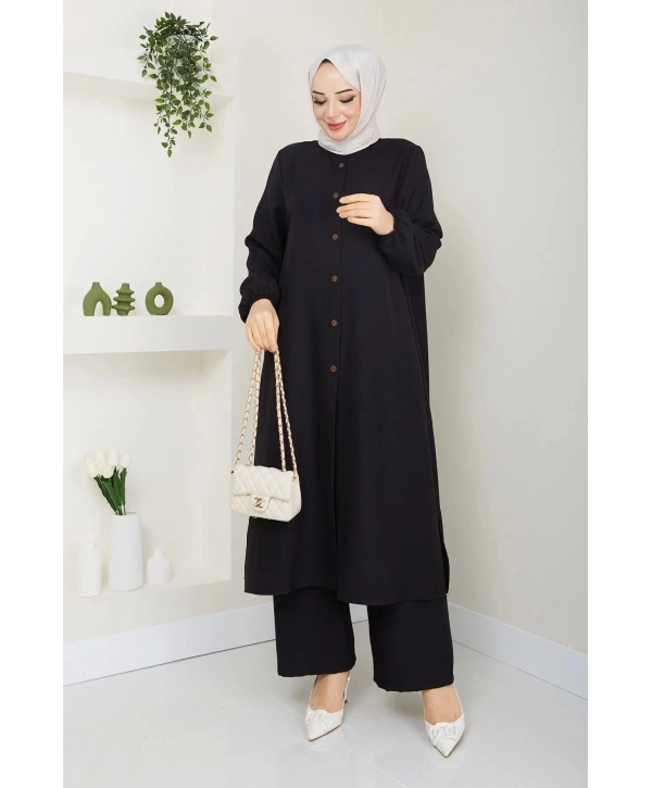 Kadın Büyük Beden Uzun İkili Tesettür Tunik Takım