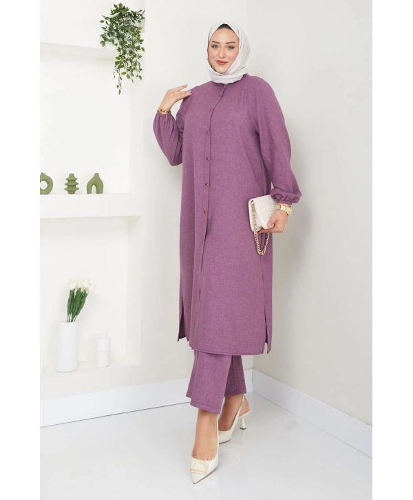 Kadın Büyük Beden Uzun İkili Tesettür Tunik Takım